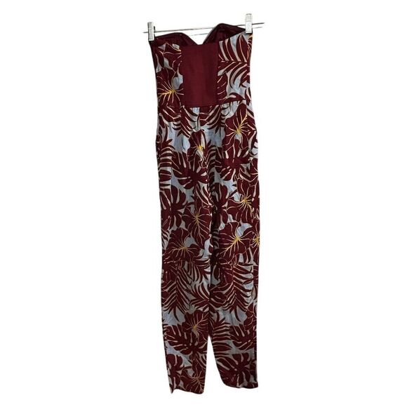 H&M Conscious Tropical Strapless Jumpsuit Size 2 Multicolor Summer Casual - Picture 10 of 16